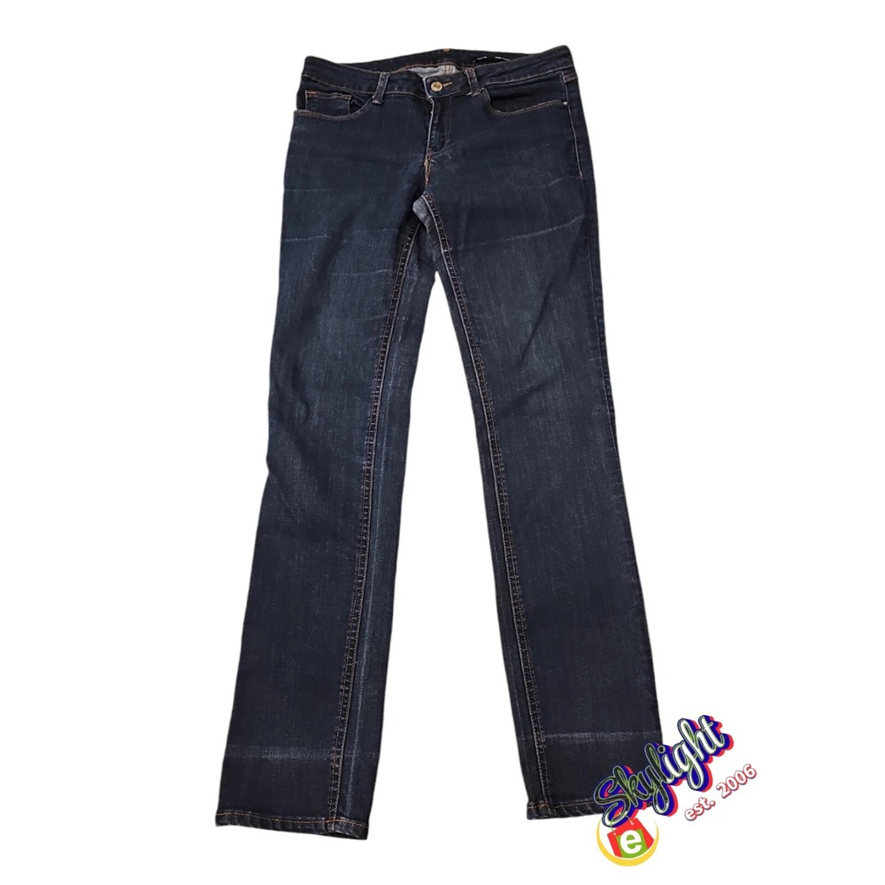 Zara Women's Blue Mid Rise Stretch Skinny Slim Fit Denim Jeans Sz 8 Reg